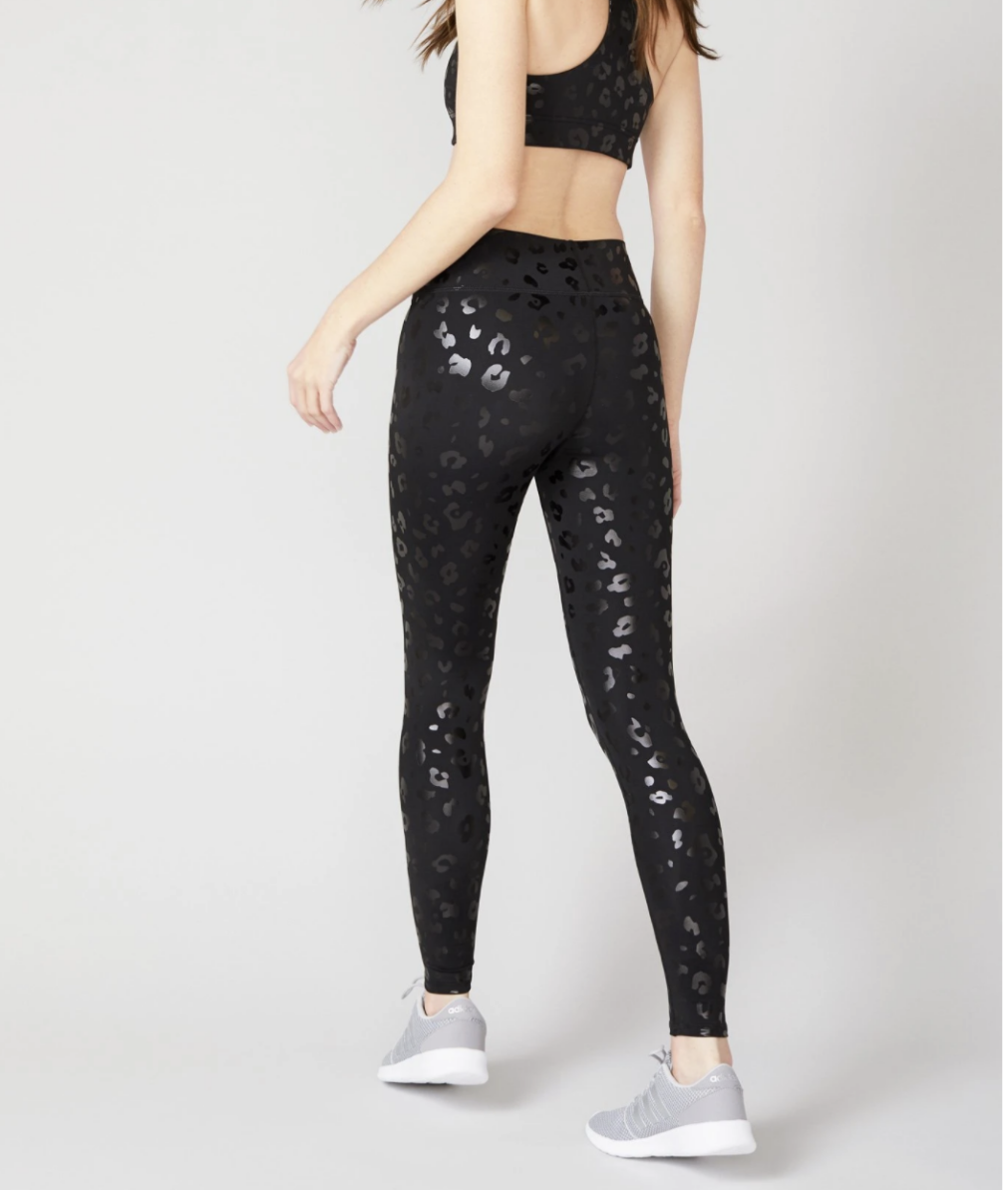 TEREZ BLACK CHEETAH TALL BAND LEGGING 
